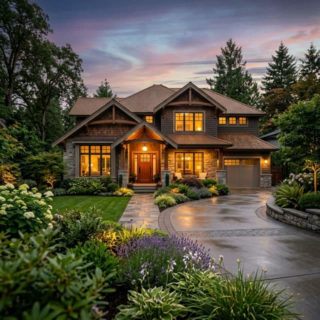 A warm, well-protected home at dusk