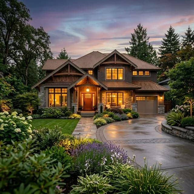 A warm, well-protected home at dusk